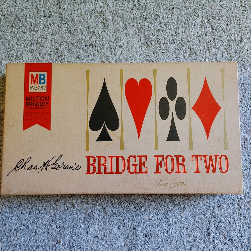Vtg Milton Bradley Chas H Goren Bridge For Two Card Game Fine Edition Complete